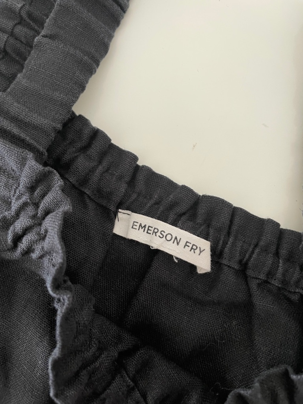 Emerson Fry Black Linen Tank Top Minimalist Tank Blouse Black - Picture 7 of 7